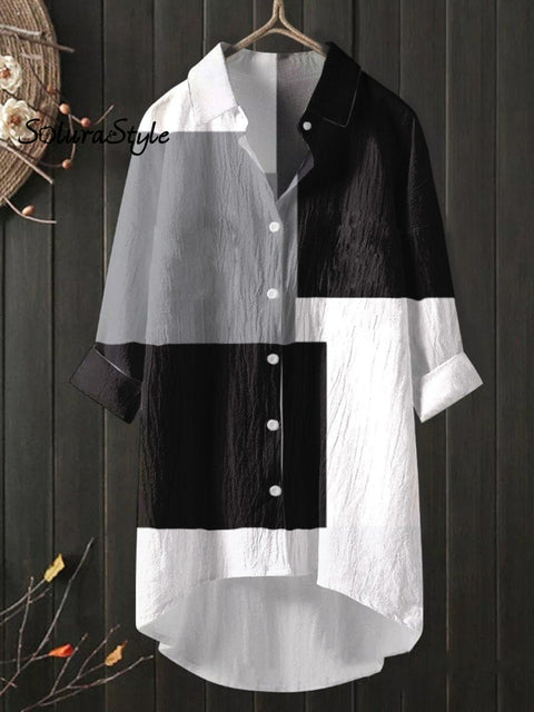 Women’s Geometric Printed Long Shirt Dress Color / S