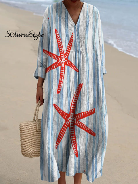 Women’s Lucky Starfish Art Print Dress Multicolor / S