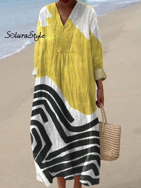 Women’s Modern Abstract Art Print Casual Dress Multicolor / S