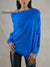 Women’s Solid Color Casual Fashionable Comfortable Elegant Knitted Pullover Blue / Size