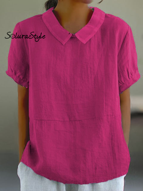 Women’s Solid Color Casual Tops Fuchsia / S