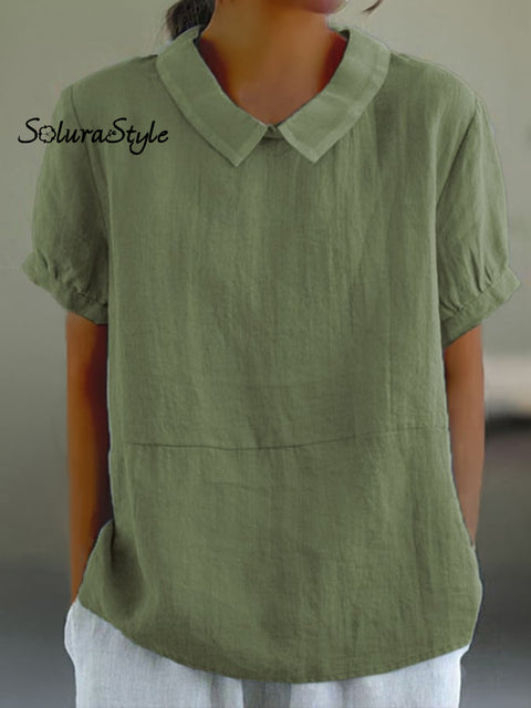 Women’s Solid Color Casual Tops Green / S