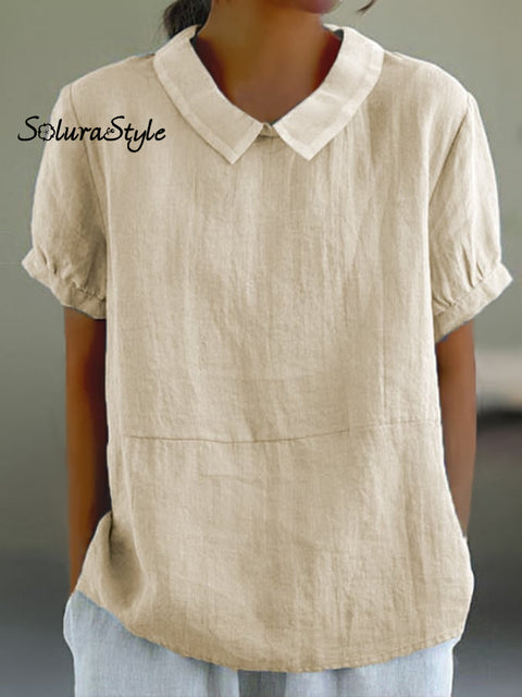 Women’s Solid Color Casual Tops Khaki / 4Xl