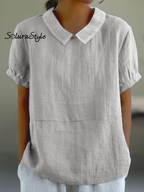 Women’s Solid Color Casual Tops Light Grey / S