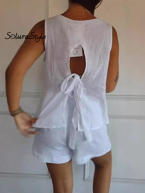 Women’s Solid Color Sleeveless Casual Vest