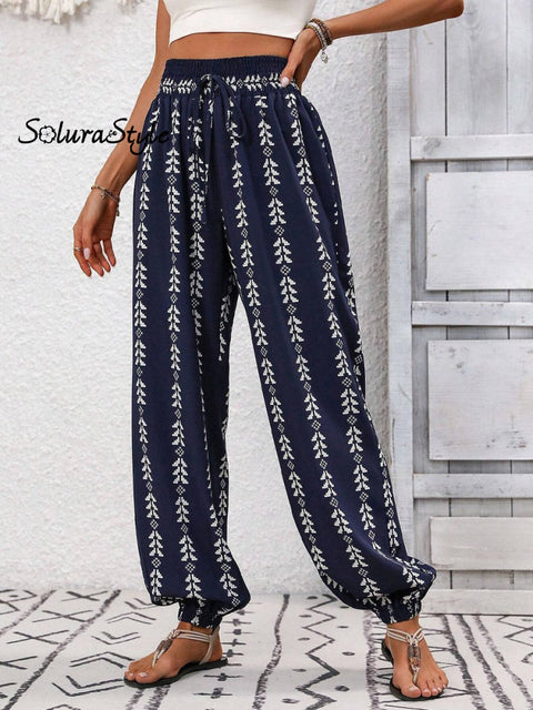 Women’s Spring And Summer Wide-Leg Lantern Pants