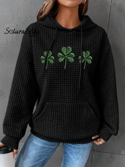 Women’s St.patrick’s Day Art Printed Casual Sweatshirt Black / S