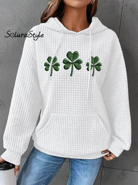 Women’s St.patrick’s Day Art Printed Casual Sweatshirt White / S