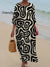 Women’s Vintage Abstract Pattern Art Print Pocket Cotton Dress Multicolor / S