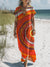 Women’s Vintage Art Print Pocket Cotton Dress Multicolor / S