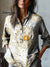 Women’s Vintage Dandelion Art Print Casual Cotton And Linen Shirt Multicolor / S