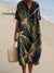 Women’s Vintage Dragonfly Art Print Flowy Dress Multicolor / S