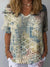 Women’s Vintage Ethnic Pattern Art Print Casual Cotton And Linen Shirt Multicolor / S