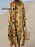 Women’s Vintage Ethnic Pattern Art Print Cotton Dress Multicolor / S