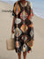 Women’s Vintage Ethnic Pattern Art Print Flowy Cotton Dress Multicolor / S