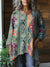 Women’s Vintage Ethnic Pattern Art Print Pocket Cotton Top Multicolor / Onesize