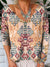 Women’s Vintage Ethnic Pattern Art Print V-Neck Pullover Knit Top Multicolor / S