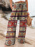 Women’s Vintage Ethnic Pattern Art Printed Cotton And Linen Casual Pants Multicolor / S