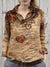 Women’s Vintage Flower Angel of Love Art Print Casual Cotton And Linen Shirt Multicolor / S
