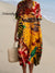 Women’s Vintage Flower Animal Tiger Parrot Art Print Flowy Dress Multicolor / S