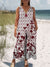 Women’s Vintage Flower Art Print Casual 100% Cotton Wide Leg Jumpsuit Multicolor / S