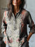 Women’s Vintage Flower Art Print Casual Cotton And Linen Shirt Multicolor / S