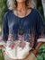 Women’s Vintage Flower Art Print Casual Cotton And Linen Shirt Multicolor / S