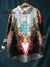 Women’s Vintage Flower Art Print Casual Cotton And Linen Shirt Multicolor / S