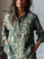 Women’s Vintage Flower Art Print Casual Cotton And Linen Shirt Multicolor / S