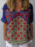 Women’s Vintage Flower Art Print Casual Cotton And Linen Shirt Multicolor / S