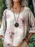 Women’s Vintage Flower Art Print Casual Cotton And Linen Shirt Multicolor / S