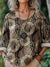Women’s Vintage Flower Art Print Casual Cotton And Linen Shirt Multicolor / S