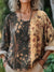 Women’s Vintage Flower Art Print Casual Cotton And Linen Shirt Multicolor / S