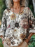 Women’s Vintage Flower Art Print Casual Cotton And Linen Shirt Multicolor / S