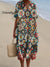 Women’s Vintage Flower Art Print Flowy Dress Multicolor / S