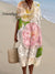 Women’s Vintage Flower Art Print Flowy Dress Multicolor / S
