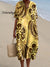 Women’s Vintage Flower Art Print Flowy Dress Multicolor / S