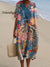 Women’s Vintage Flower Art Print Flowy Dress Multicolor / S