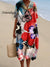 Women’s Vintage Flower Art Print Flowy Dress Multicolor / S