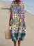 Women’s Vintage Flower Art Print Flowy Dress Multicolor / S