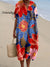 Women’s Vintage Flower Art Print Flowy Dress Multicolor / S