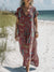 Women’s Vintage Flower Art Print Pocket Cotton Dress Multicolor / S