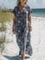 Women’s Vintage Flower Art Print Pocket Cotton Dress Multicolor / S