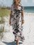 Women’s Vintage Flower Art Print Pocket Cotton Dress Multicolor / S