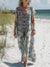Women’s Vintage Flower Art Print Pocket Cotton Dress Multicolor / S