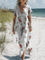 Women’s Vintage Flower Art Print Pocket Cotton Dress Multicolor / S