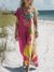 Women’s Vintage Flower Art Print Pocket Cotton Dress Multicolor / S