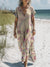 Women’s Vintage Flower Art Print Pocket Cotton Dress Multicolor / S