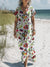 Women’s Vintage Flower Art Print Pocket Cotton Dress Multicolor / S