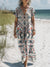 Women’s Vintage Flower Art Print Pocket Cotton Dress Multicolor / S